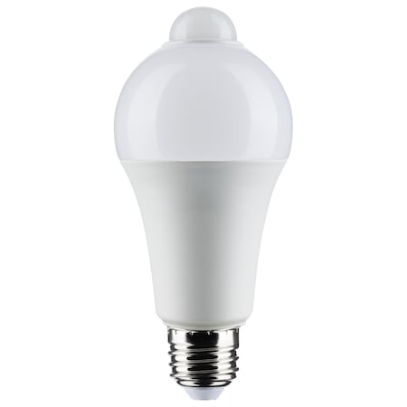 Satco 12 Watt A19 LED, White, 3000K, 1050 Lumens, 120 Volt, PIR Sensor, Non-Dimmable S11445